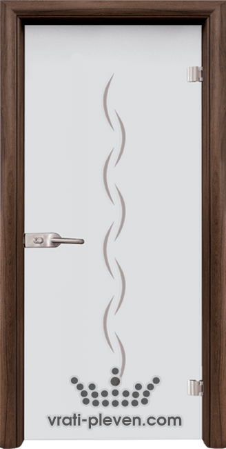 Стъклена интериорна врата модел Sand G 13-1 с каса Орех