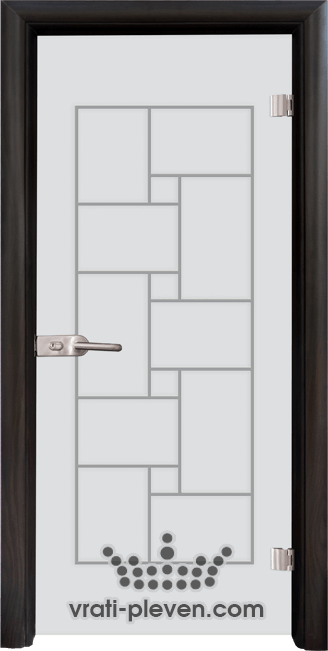Стъклена интериорна врата модел Gravur G 13-7, с каса цвят Венге
