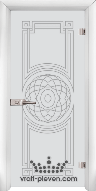 Стъклена интериорна врата модел Sand G 14-8 с каса в цвят Бял
