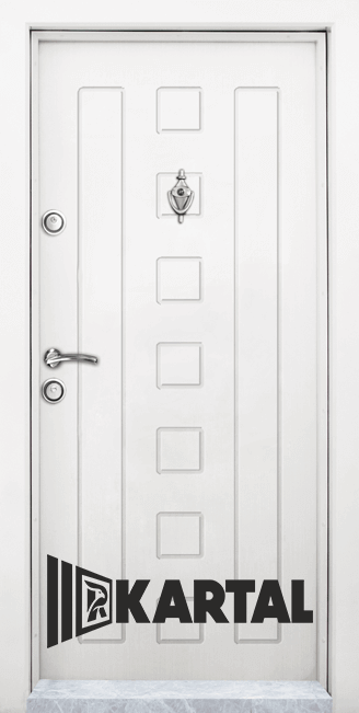 Блиндирана входна врата Kartal модел T-712, цвят панел Бял