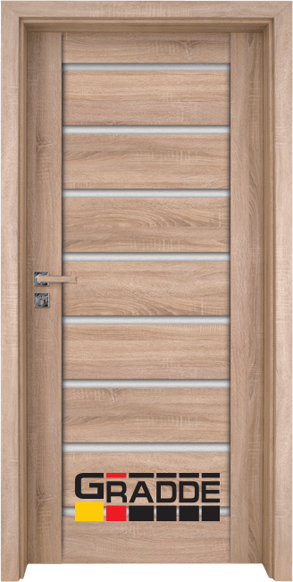 Интериорна врата серия Gradde, модел Axel Glass, цвят Дъб Вердае