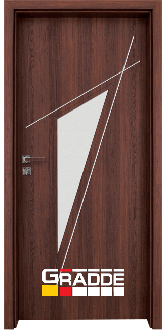 Интериорна врата серия Граде, модел Kristall Glas 4 2, цвят Шведски дъб