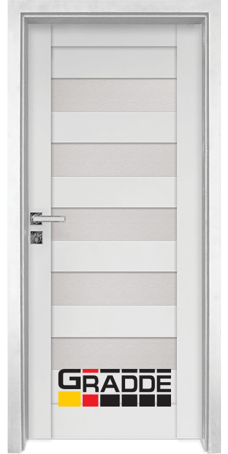 Интериорна HDF врата, модел Gradde Aaven Glas, Бял Мат