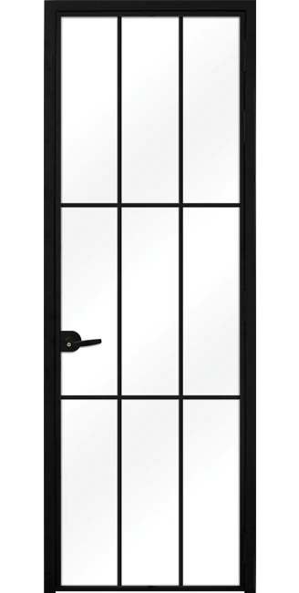 Стъклена интериорна врата Lusso L-5, каса Черен Мат