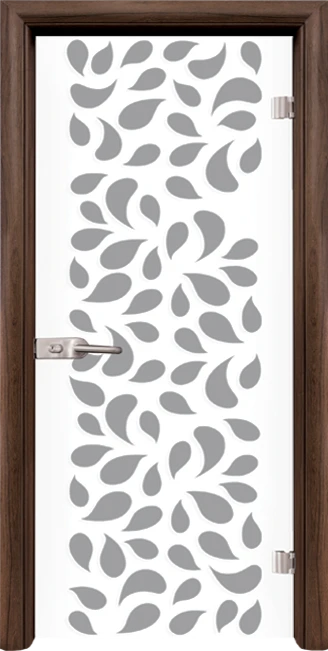 Стъклена интериорна врата модел Print G 13-1 с каса Орех