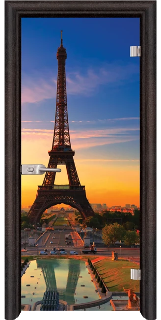 Стъклена интериорна врата модел Print G 13-12 с каса Венге