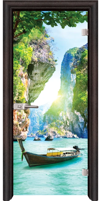 Стъклена интериорна врата модел Print G 13-15 с каса Венге