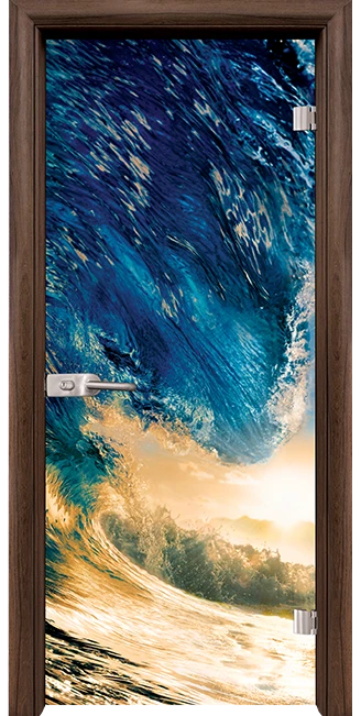 Стъклена интериорна врата модел Print G 13-19 с каса Орех