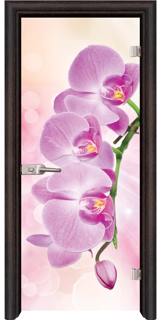 Стъклена интериорна врата модел Print G 13-3 Pink с каса Венге