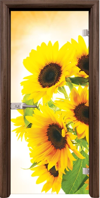 Стъклена интериорна врата модел Print G 13-4 с каса Орех