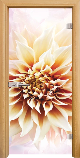 Стъклена интериорна врата модел Print G 13-5 с каса Светъл дъб