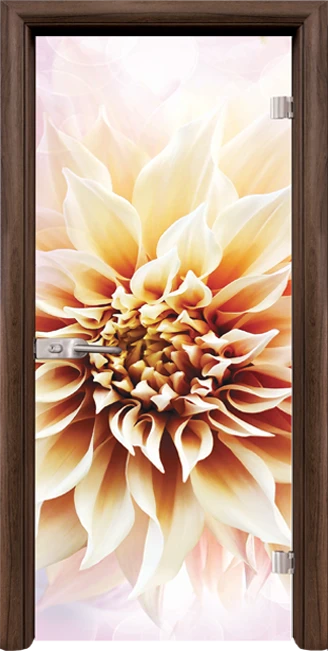 Стъклена интериорна врата модел Print G 13-5 с каса Орех