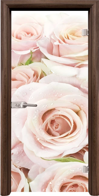 Стъклена интериорна врата модел Print G 13-7 с каса Орех