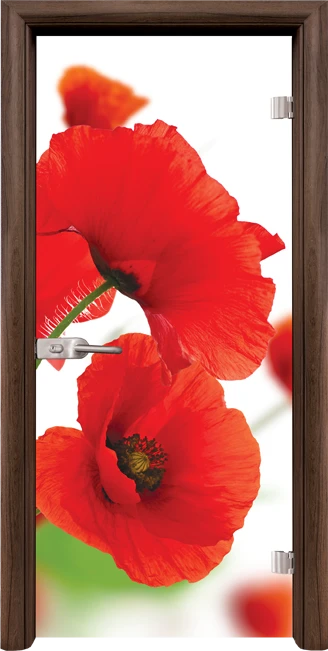 Стъклена интериорна врата модел Print G 13-8 с каса Орех