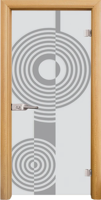 Стъклена интериорна врата модел Sand G 14-6 с каса Светъл дъб